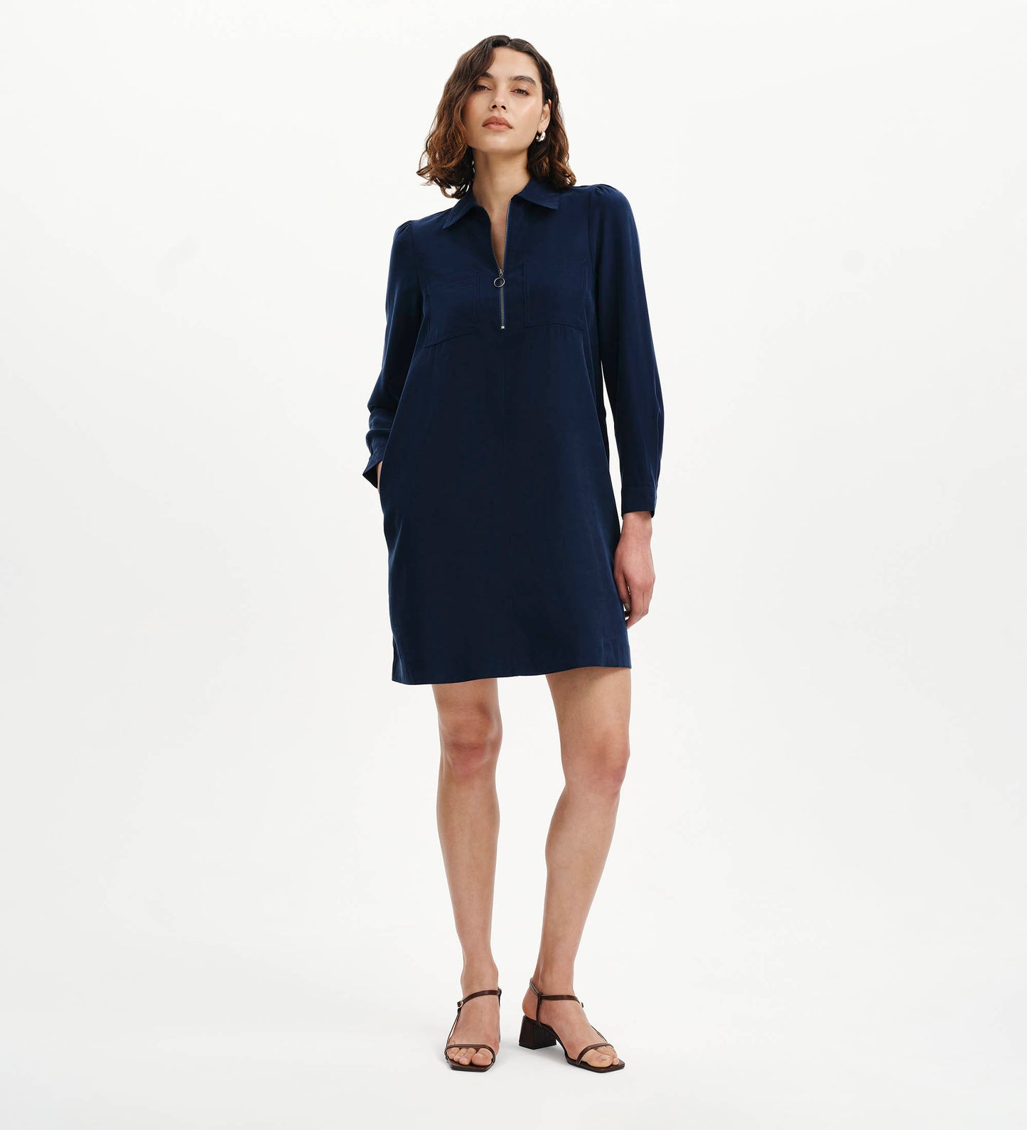 Enriko Indigo Cupro Short Dress