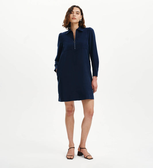 Enriko Indigo Cupro Short Dress