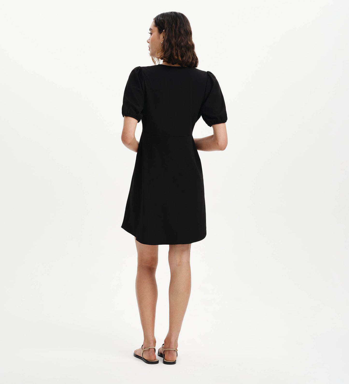 Ensley Black Button Through Short Dress