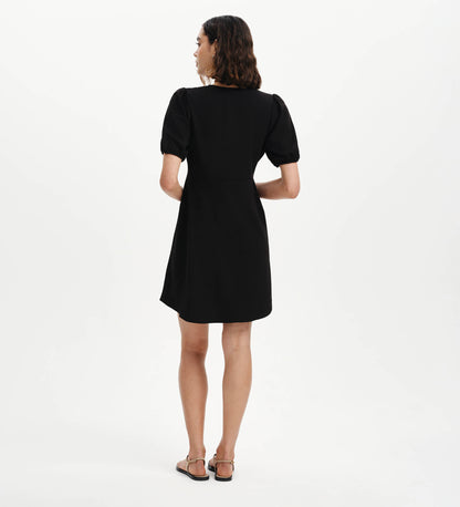 Ensley Black Button Through Short Dress