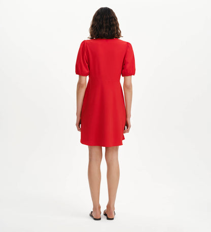 Ensley Red Button Through Short Dress
