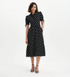 Estee Black Polka Dot Tiered Midi Shirt Dress