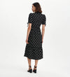 Estee Black Polka Dot Tiered Midi Shirt Dress