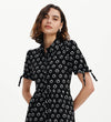 Estee Black Polka Dot Tiered Midi Shirt Dress