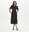 Estee Black Polka Dot Tiered Midi Shirt Dress