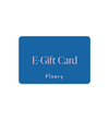 A blue rectangular card with "E-Gift Card" in white at the center and "Finery" at the bottom, representing a Finery London Virtual Gift Card, delivered instantly via email.