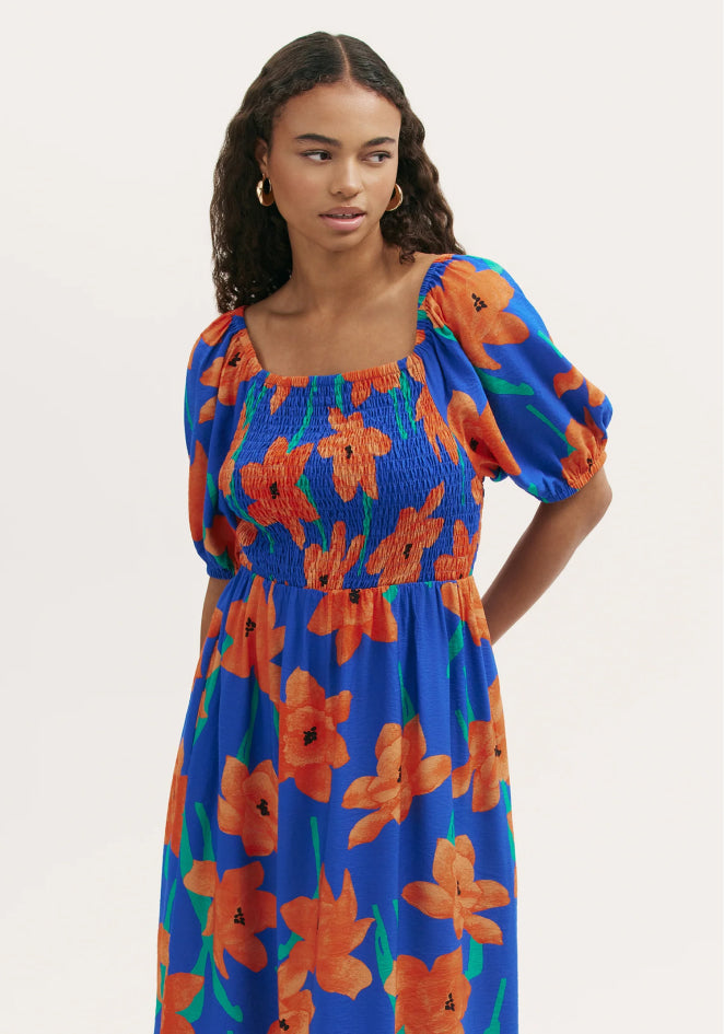 Enzo Blue Floral Midi Dress