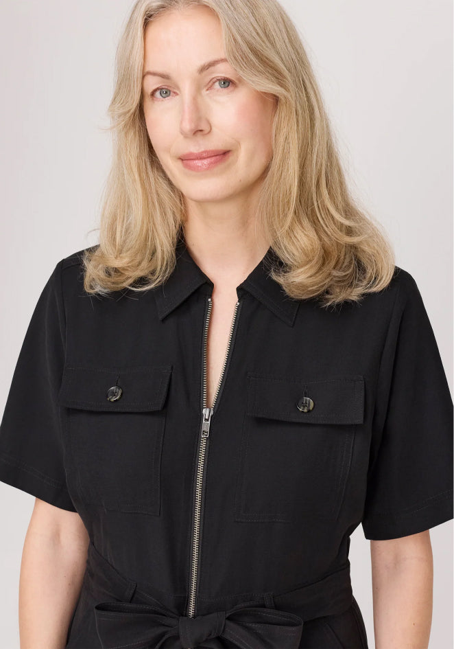 Elvora Ivory Button Up V-neck Top