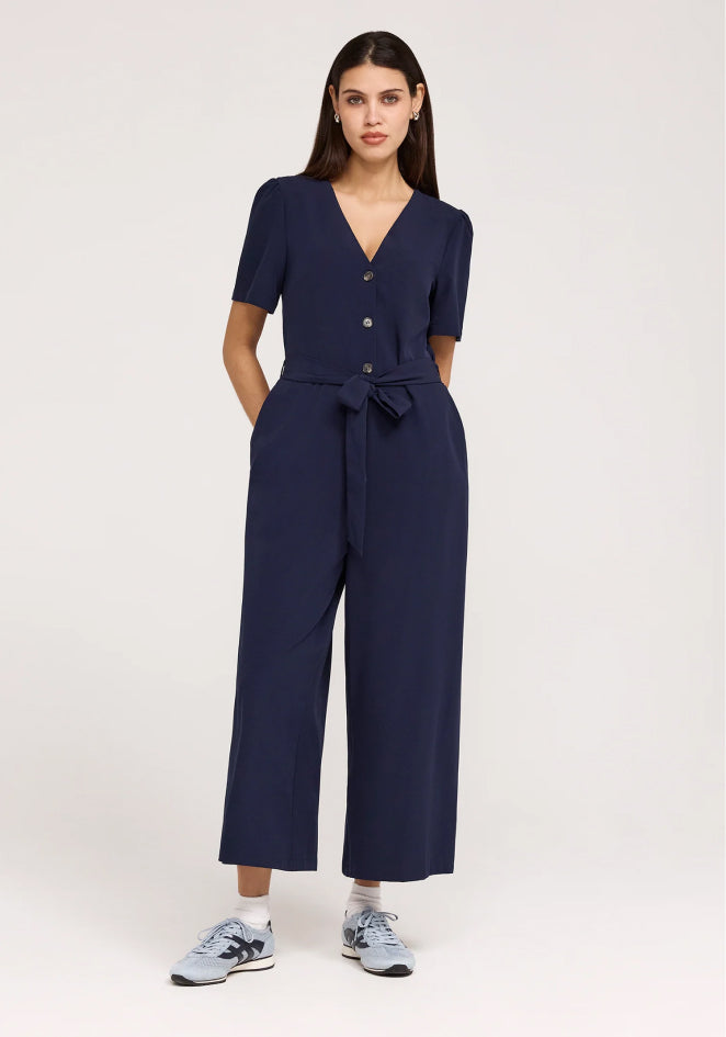 Uma Navy Crepe Jumpsuit