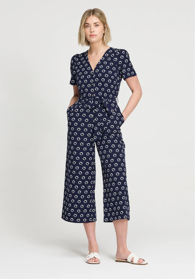 Uma Navy Crepe Jumpsuit
