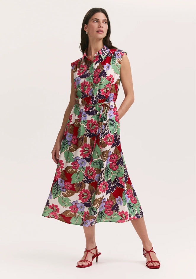 Hessa Khaki Jersey Midi Dress