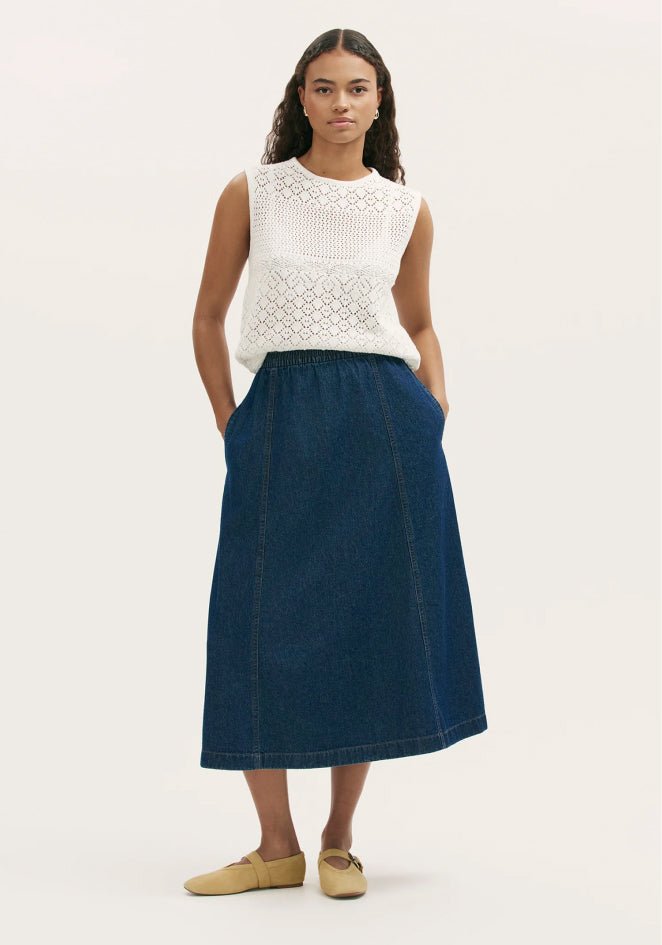 Katerina Blue Tie Dye Midi Smock Dress