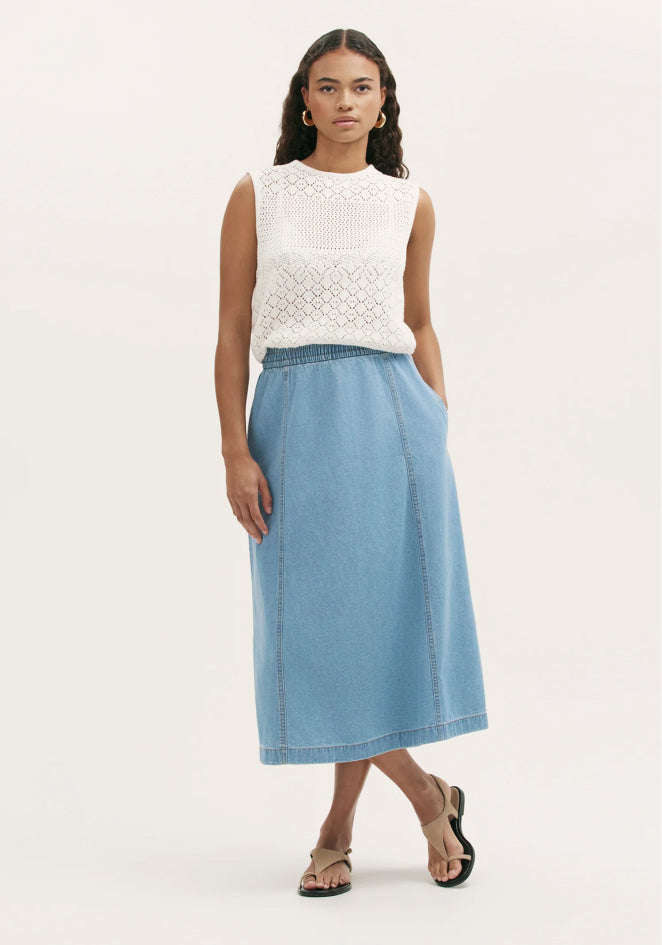 Winona Light Blue Denim Skirt