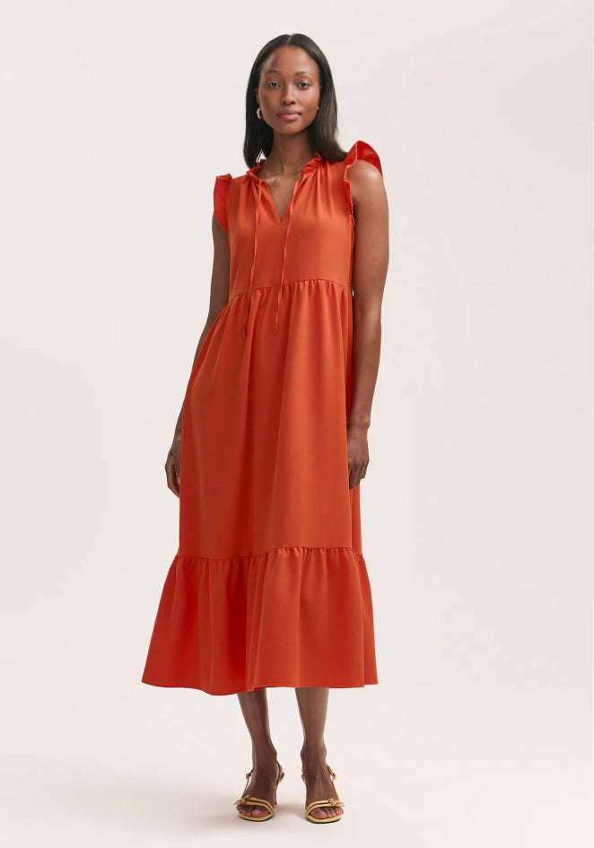 Nieve Green Daisy Empire Waist V-Neck Midi Dress