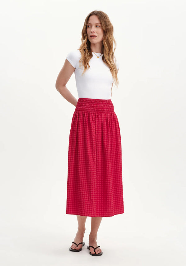 Vanessa Pink Gingham Seersucker Skirt