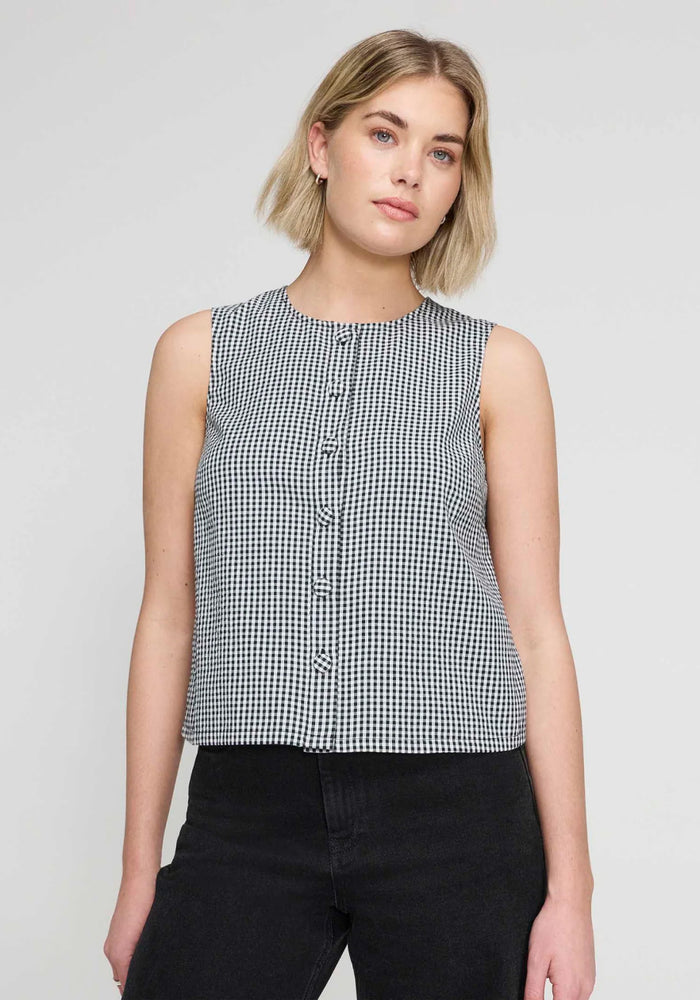 Maggie Gingham Sleeveless Top 