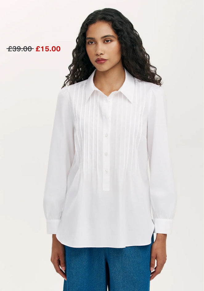 Mimi White Cotton Rich Shirt
