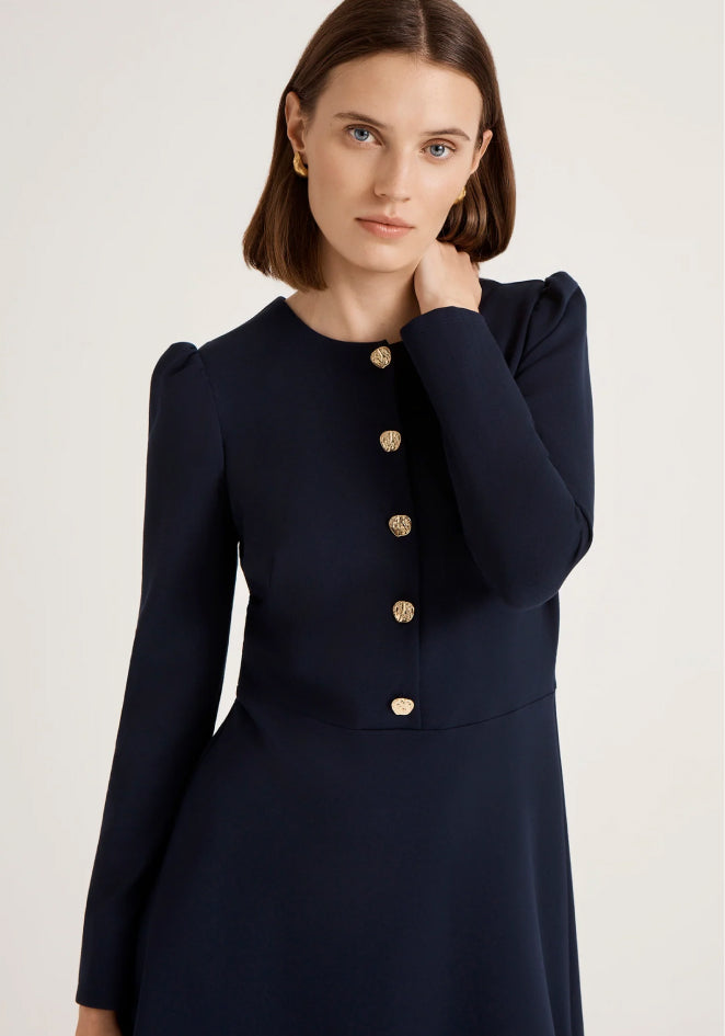 Rae Navy Ponte Jersey Short Dress