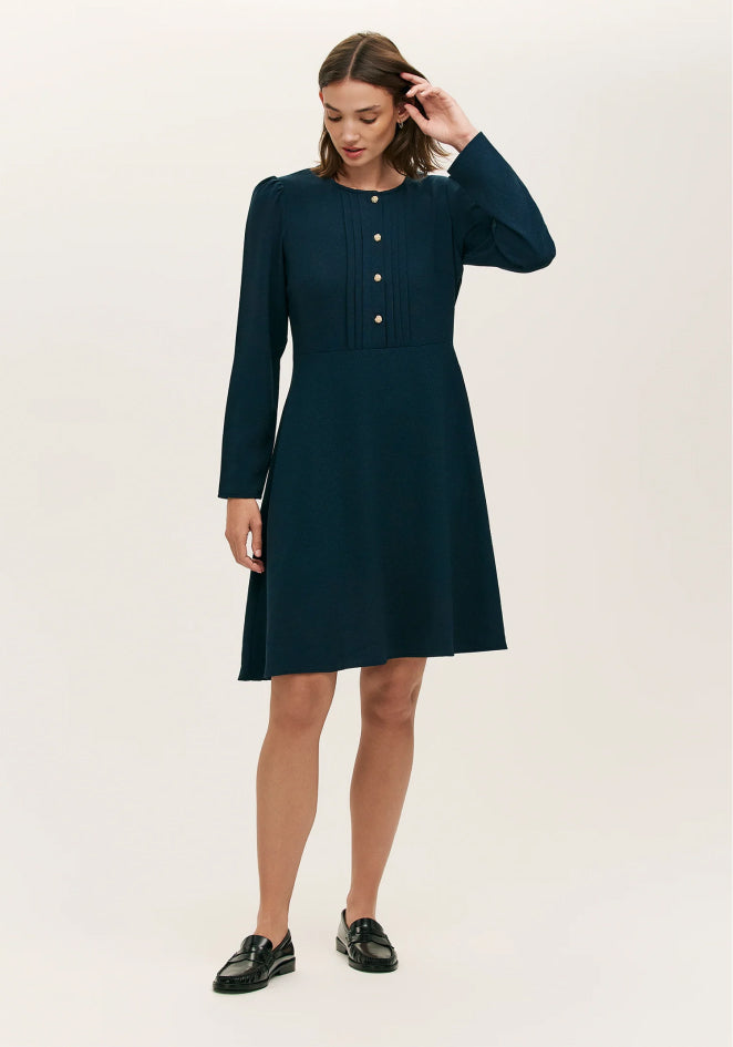 Shauna Navy Crepe Short Dress