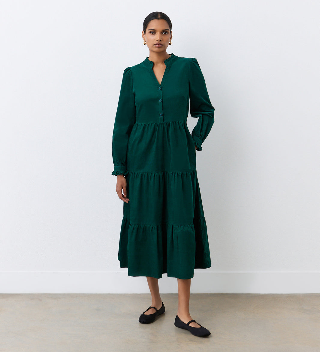 Navy Corduroy Comfort Dress