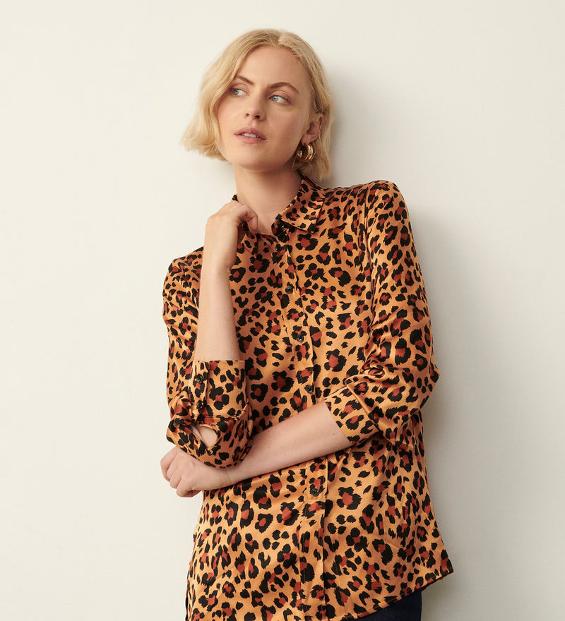 Cynthia Leopard Satin Shirt