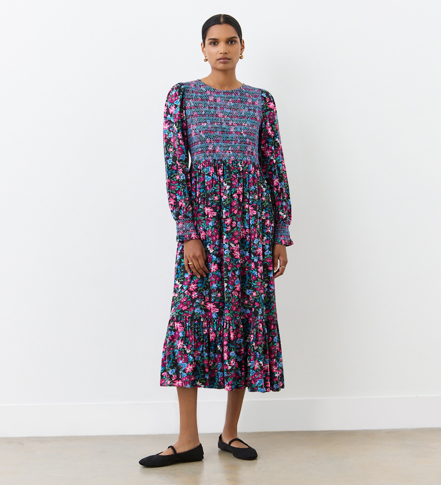 Isha Floral Midi Dress