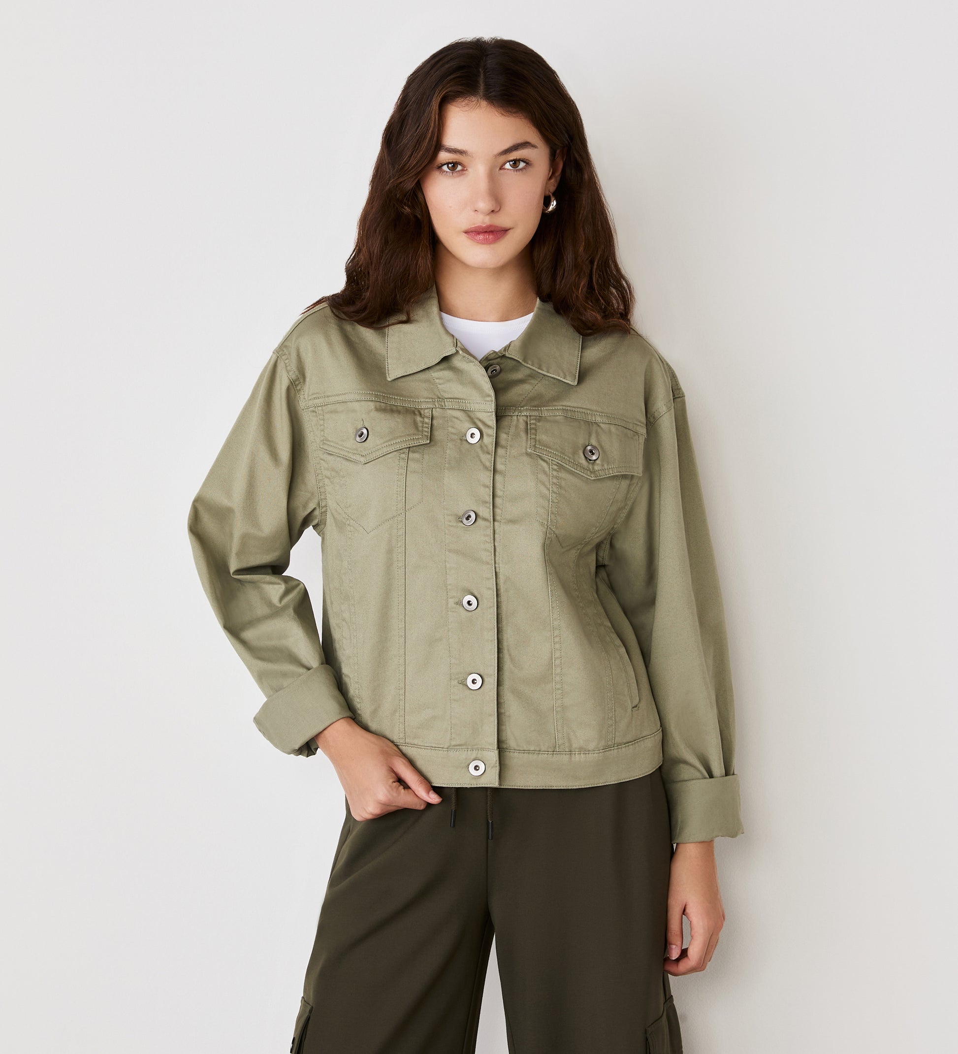 Isobel Sage Denim Jacket – Finery London - Main Image