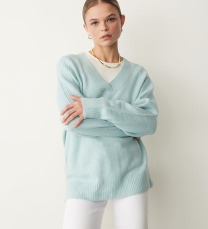 Maddie Pale Blue V Neck Jumper