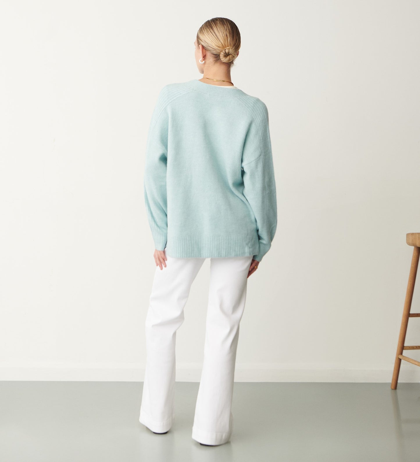 Maddie Pale Blue V Neck Jumper