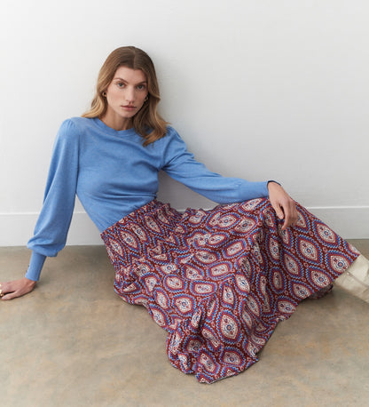 Avery Pale Blue Knitted Crew Jumper