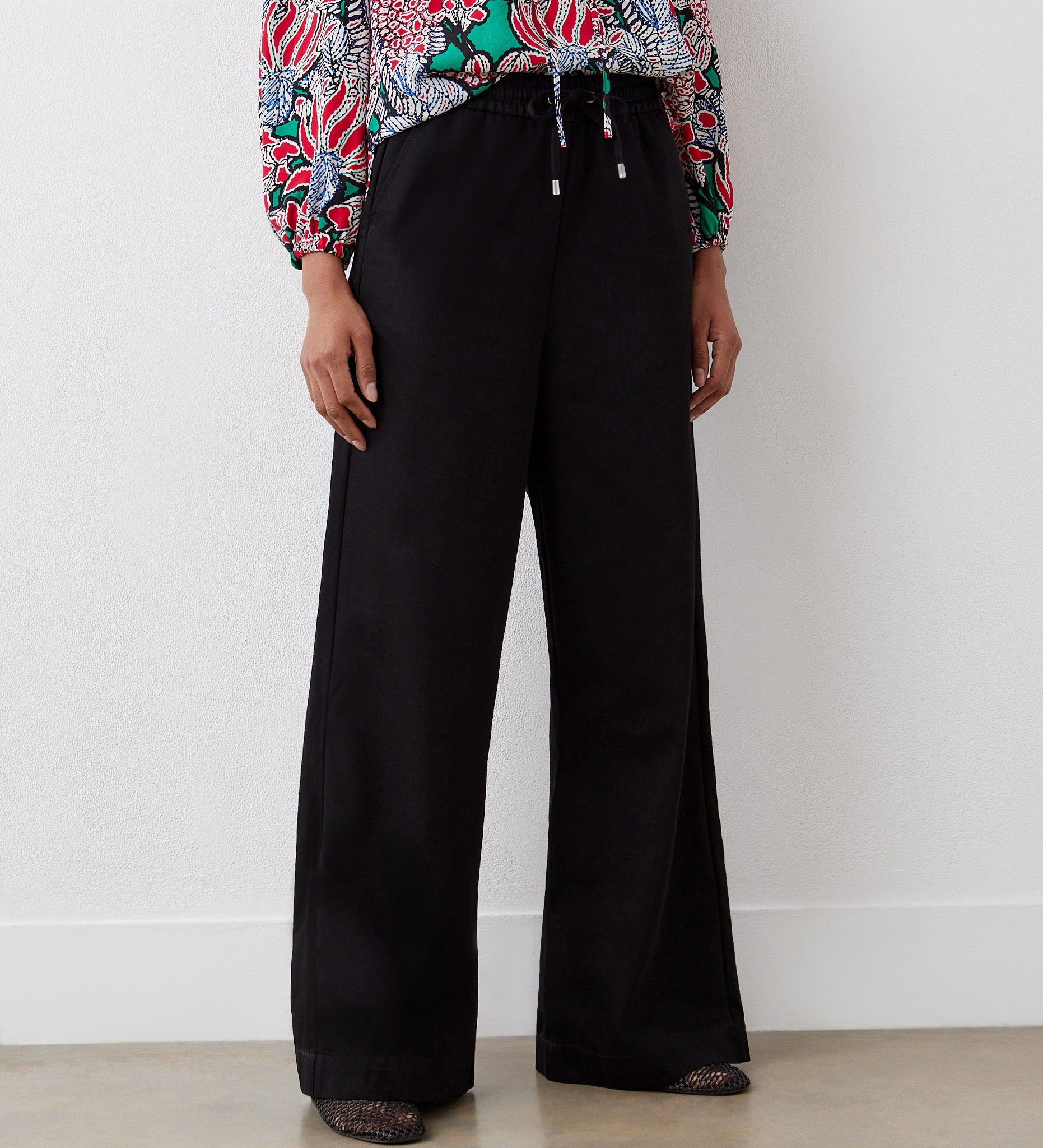 Dixie Black Denim Wide Leg Trousers – Finery London