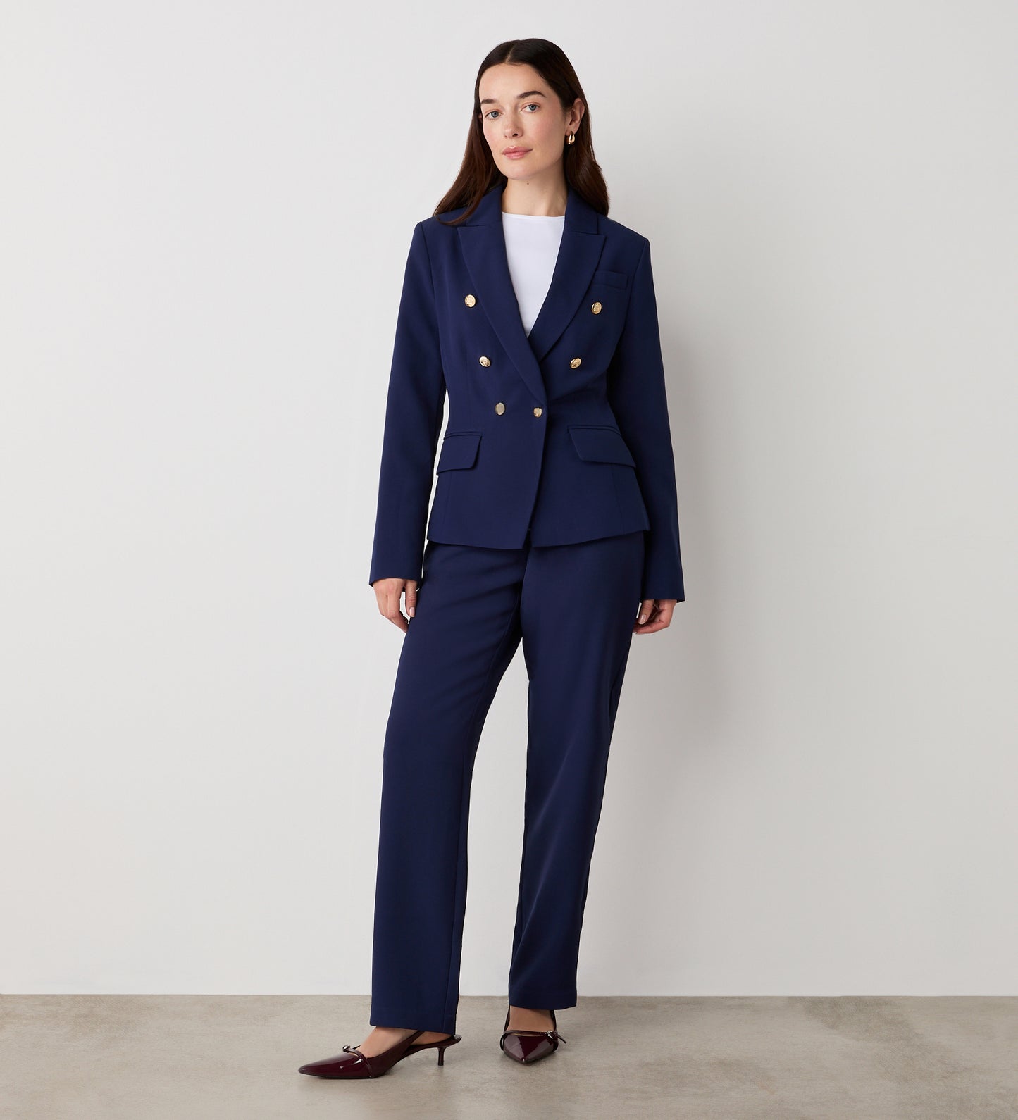 Lydia Navy Tailored Blazer – Finery London