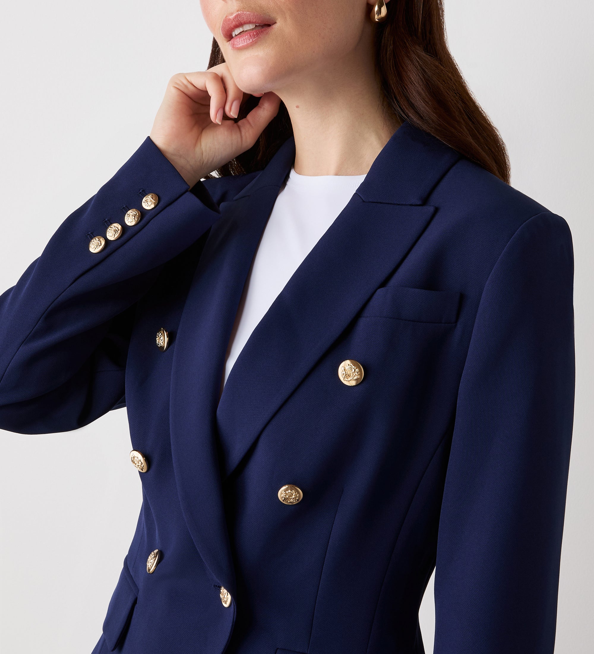 Lydia Navy Tailored Blazer – Finery London