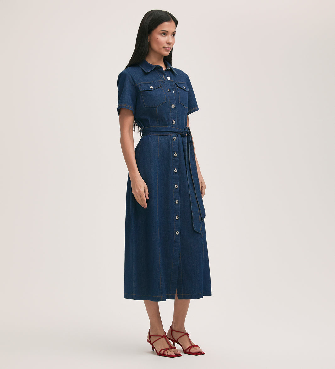 chiffon midi dress Long Sleeve – POST MERIDIEM Shoe size UK:7 long sleeve long black dress Kayla Black Dresser Mirror