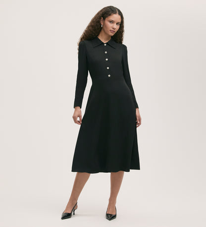 Lucia Black Midi Tea Dress