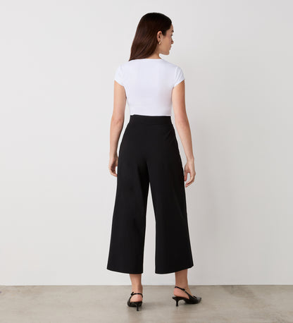 Miribel Black Cropped Ponte Jersey Trousers