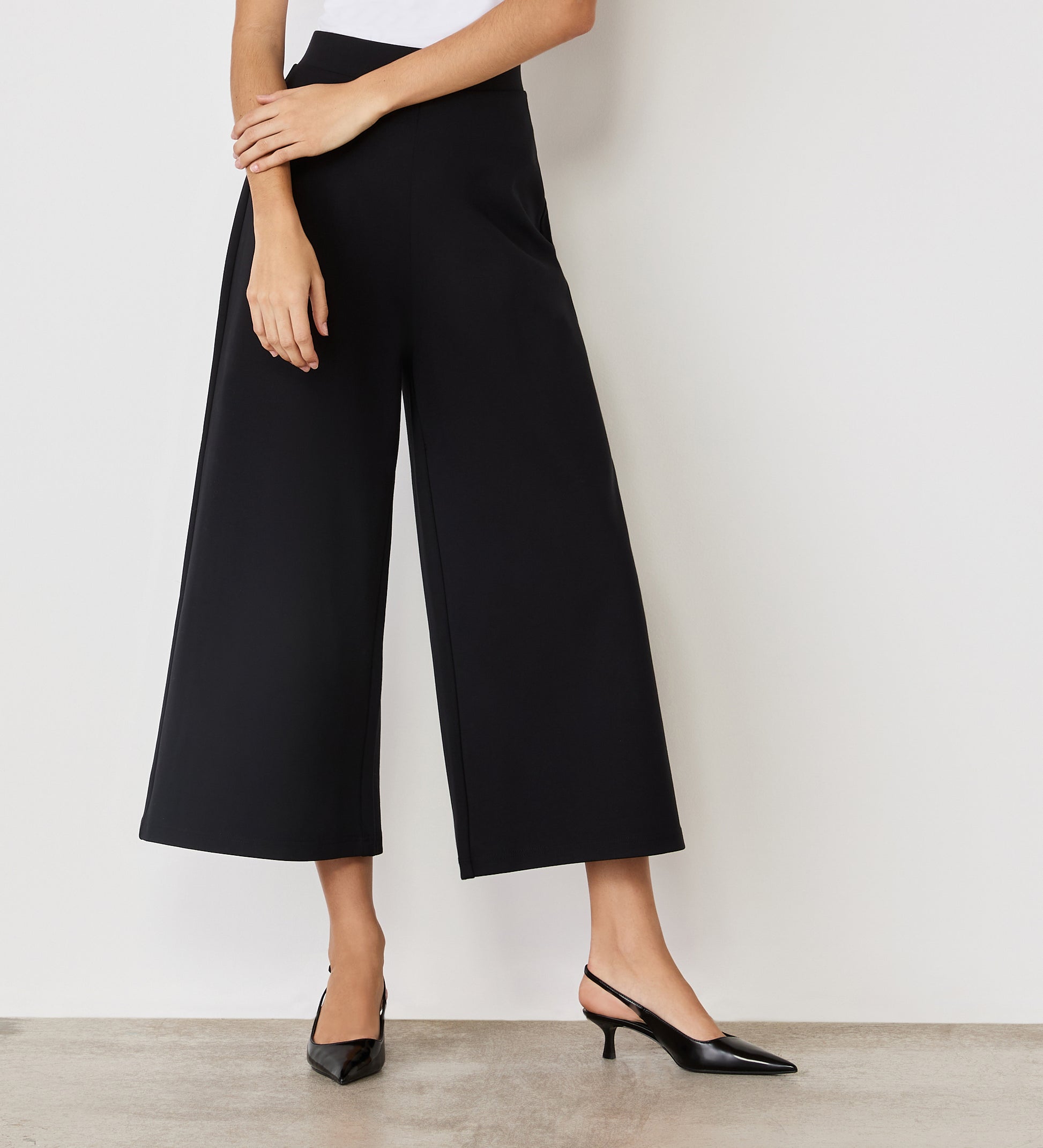 Pointed Toe Wide Legged Pants With Boots PRESCILLIA ANN Wide Leg Pants