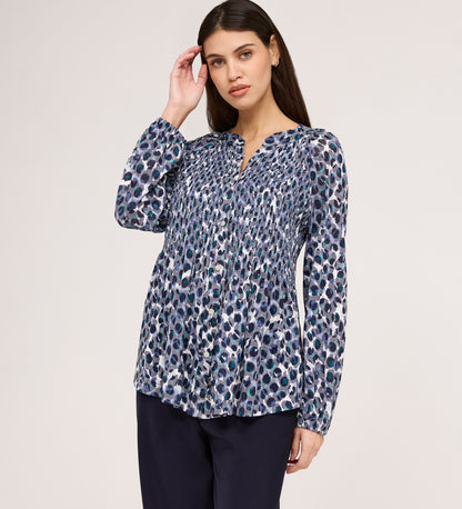 Martha Blue Animal Jersey Blouse