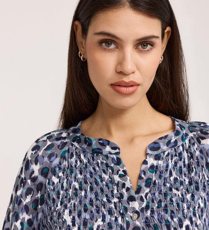 Martha Blue Animal Jersey Blouse
