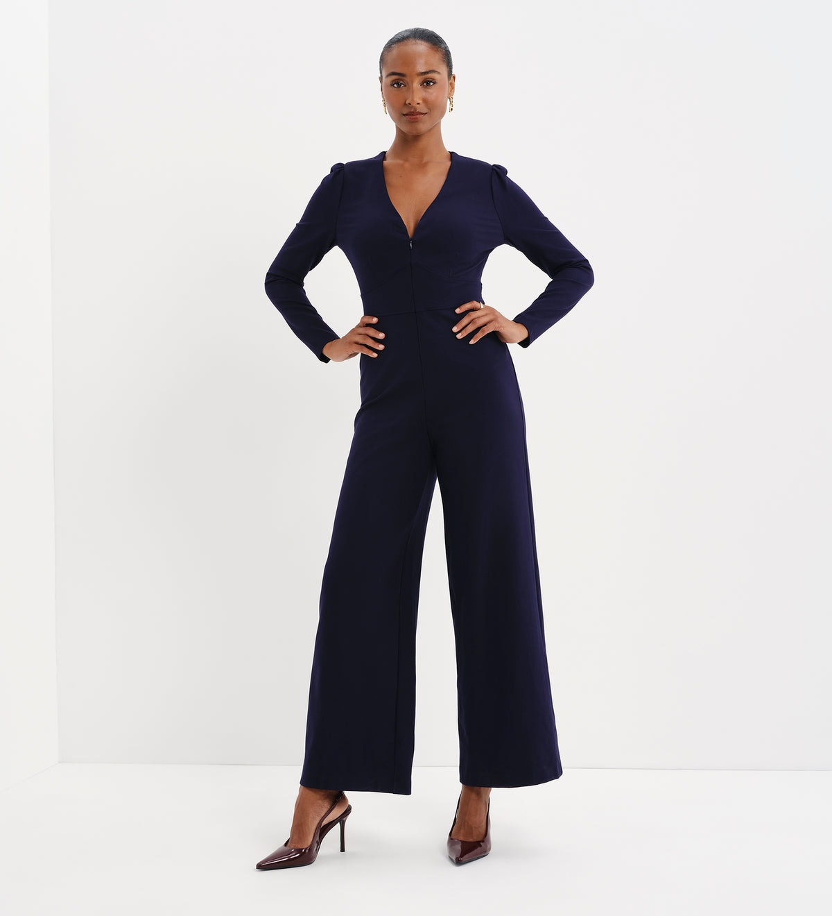 Melly Navy Ponte Jersey Jumpsuit
