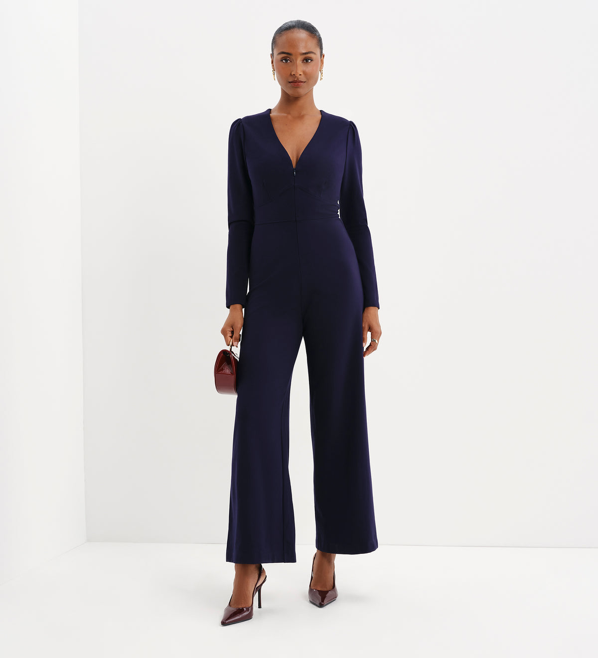 Melly Navy Ponte Jersey Jumpsuit