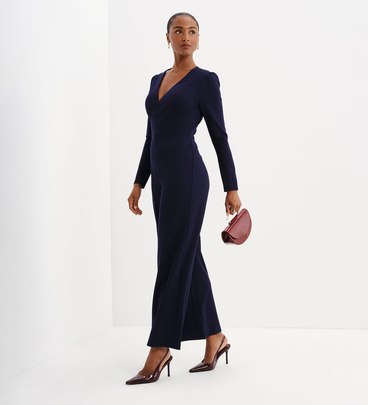Melly Navy Ponte Jersey Jumpsuit
