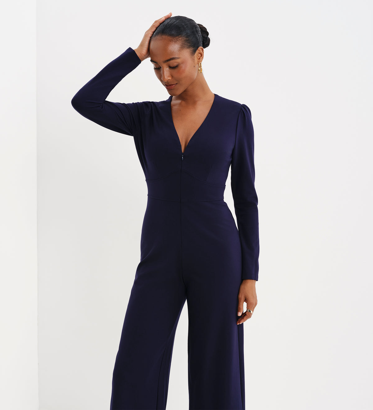 Melly Navy Ponte Jersey Jumpsuit