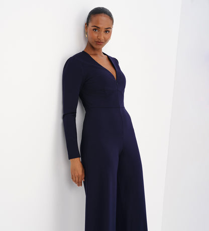 Melly Navy Ponte Jersey Jumpsuit