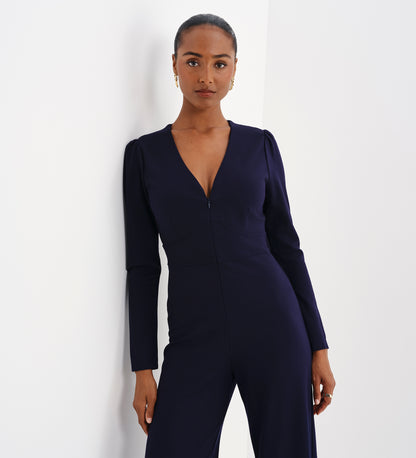 Melly Navy Ponte Jersey Jumpsuit