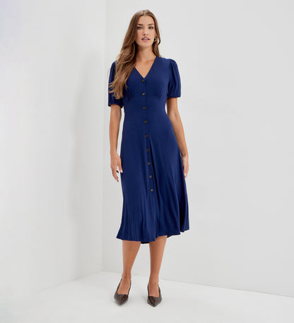 Milena Navy Jersey Midi Dress