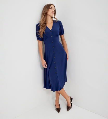 Milena Navy Jersey Midi Dress