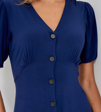 Milena Navy Jersey Midi Dress