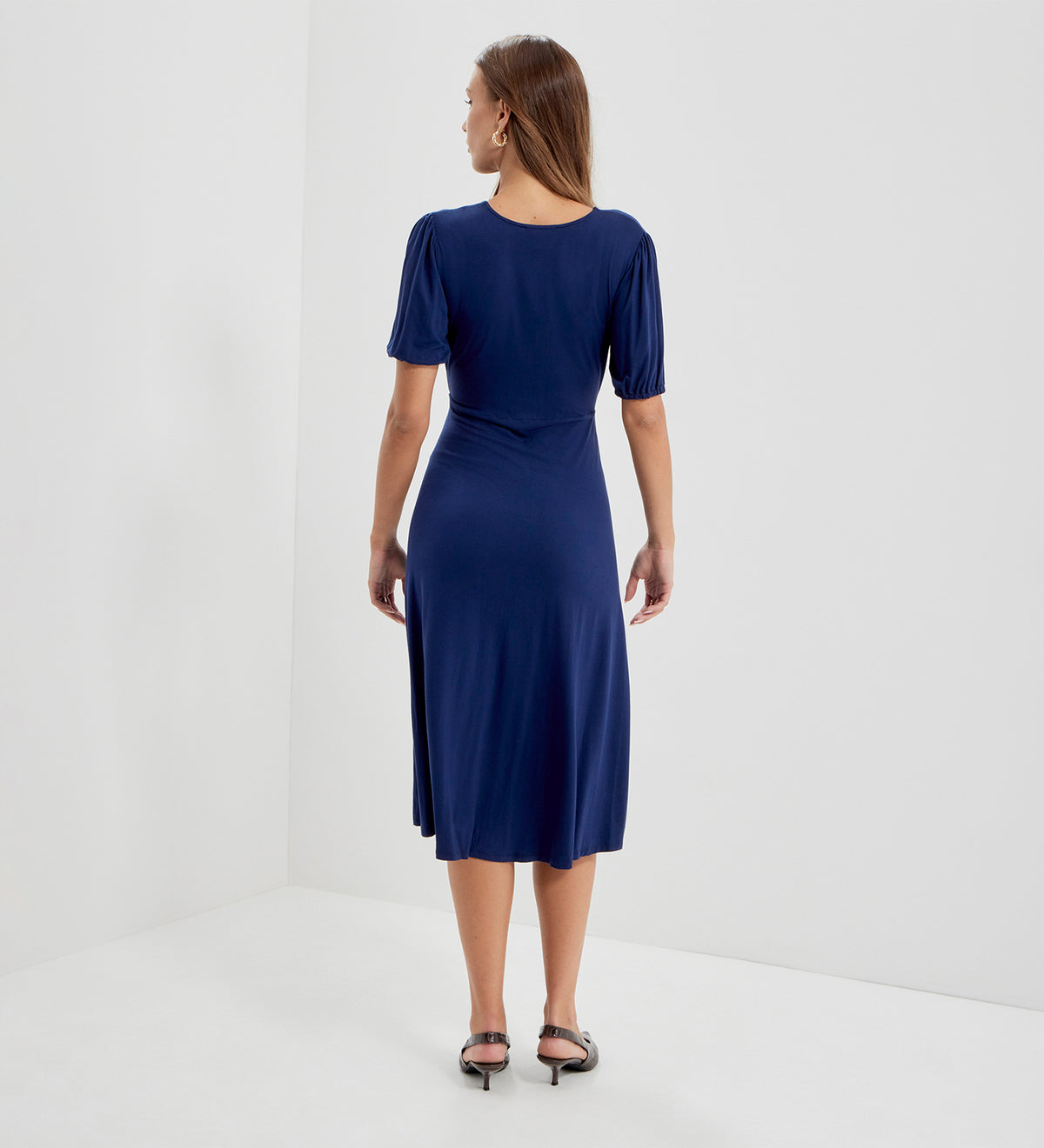 Milena Navy Jersey Midi Dress