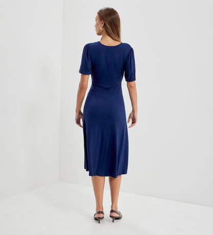 Milena Navy Jersey Midi Dress